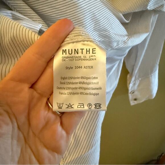 Munthe Aster Stripe Blouse Size 36 - Picture 3 of 4